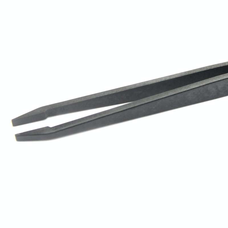 JF-S13 Anti-static Carbon Fiber Straight Tip Tweezers(Black)
