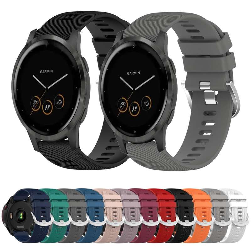 For Garmin Vivoactive 4S 18mm Solid Color Silicone Watch Band(Roland Purple)