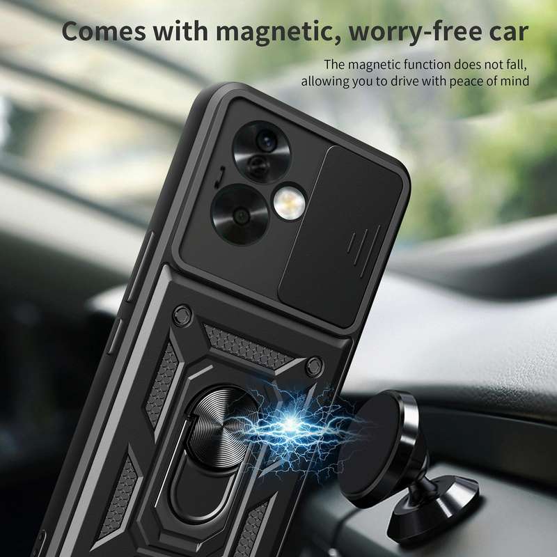 For OPPO A79 5G Global Sliding Camera Cover Design TPU Hybrid PC Phone Case(Blue)