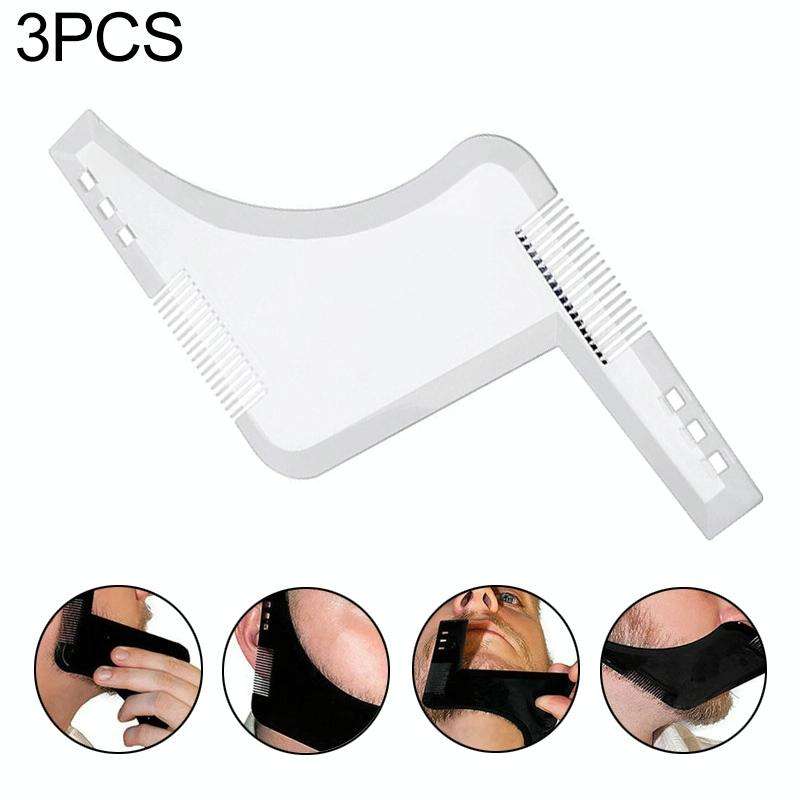 3 PCS Double-sided Beard Comb Molding Template Tool Beard Shaping Styling Tool With Inbuilt Comb(...