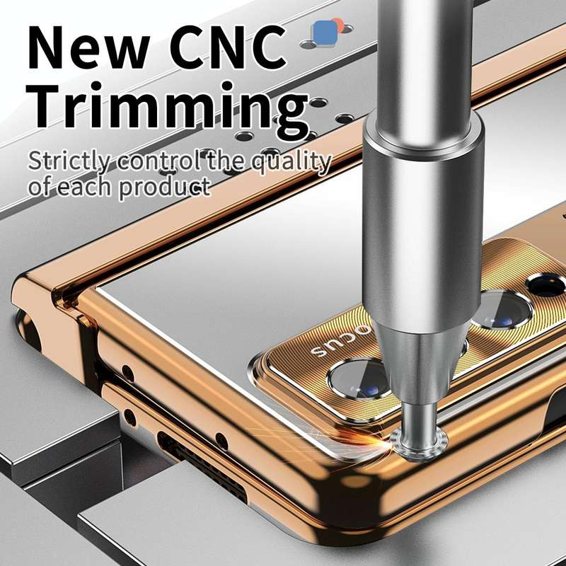 For Samsung Galaxy Z Fold4 Aluminum Alloy Double Hinge Shockproof Phone Protective Case(Silver Gold)