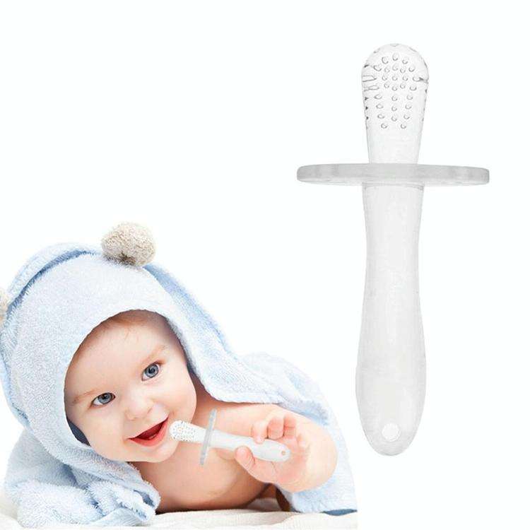 Baby Silicone Molar Stick Baby all Silicone Molar Stick Bite Teether(Transparent)