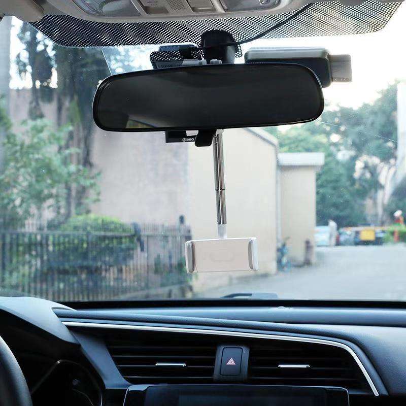 2 PCS Car Mobile Phone Bracket Rearview Mirror Navigation Bracket Driving Recorder Fixed Clipper ...
