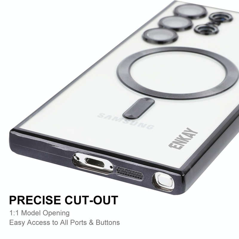For Samsung Galaxy S23 Ultra 5G ENKAY Electroplated MagSafe Shockproof TPU Phone Case with Lens F...