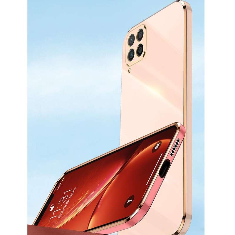 For Huawei nova 6 SE XINLI Straight 6D Plating Gold Edge TPU Shockproof Case(Pink)