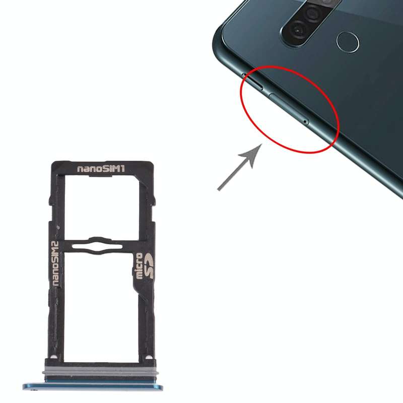 Nano SIM Card Tray + Nano SIM Card Tray / Micro SD Card Tray for LG G8S ThinQ LMG810, LM-G810, LM...
