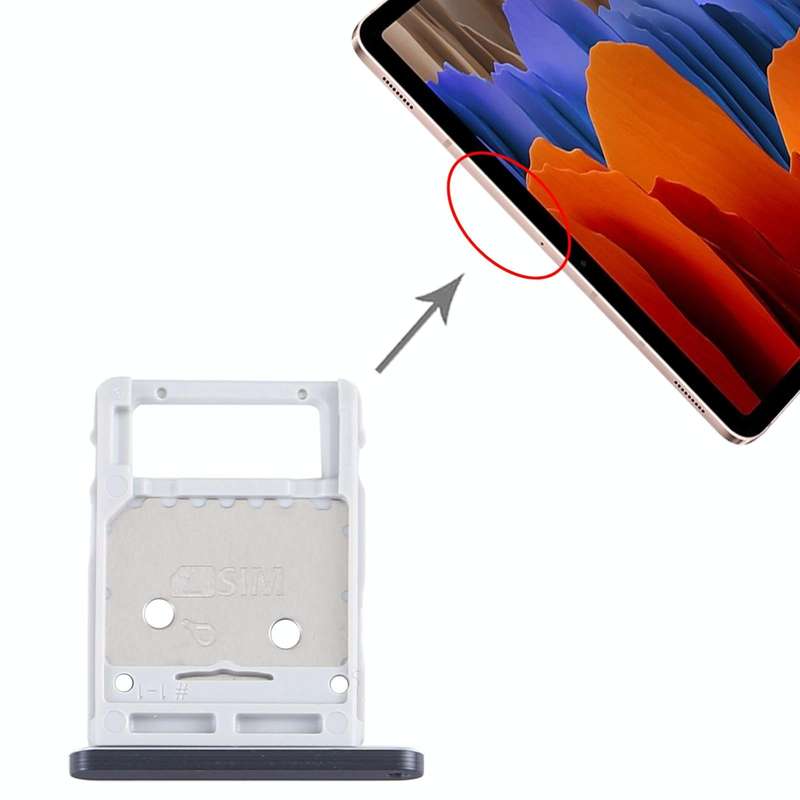 For Samsung Galaxy Tab S7 SM-T870/T875 SIM Card Tray + Micro SD Card Tray (Black)