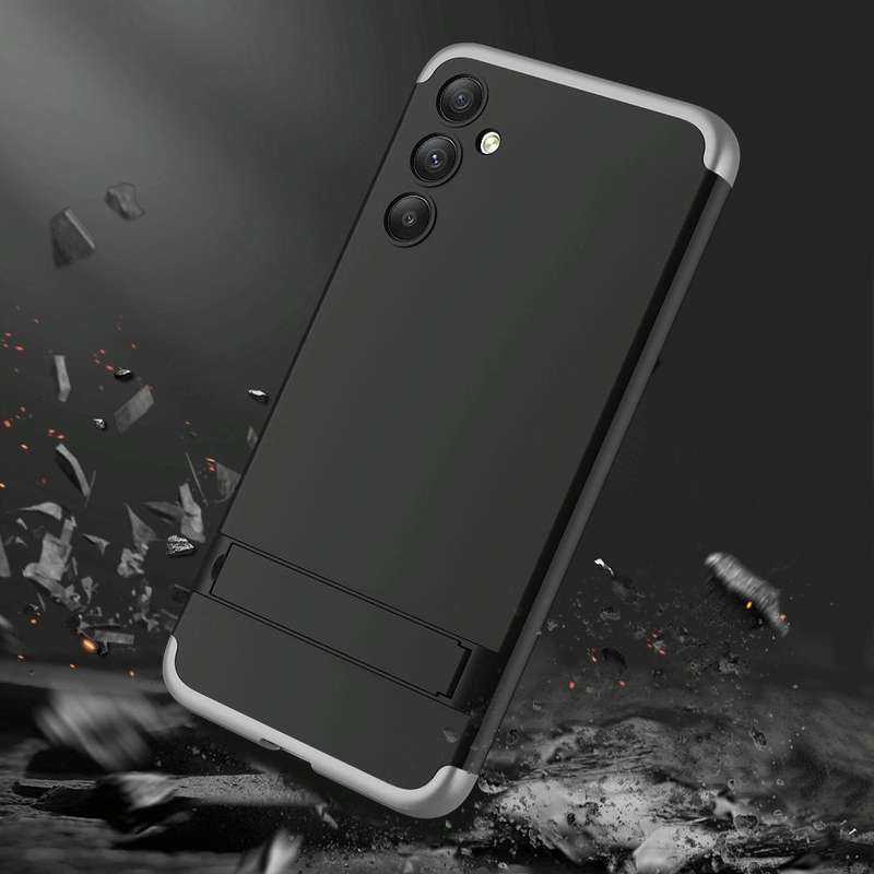 For Samsung Galaxy A34 5G GKK Three Stage Splicing Full Coverage PC Phone Case(Black Silver)