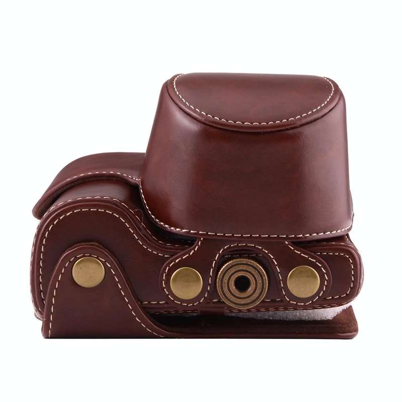 Full Body Camera PU Leather Case Bag with Strap for Sony A6000 / A6300 / Nex 6(Coffee)