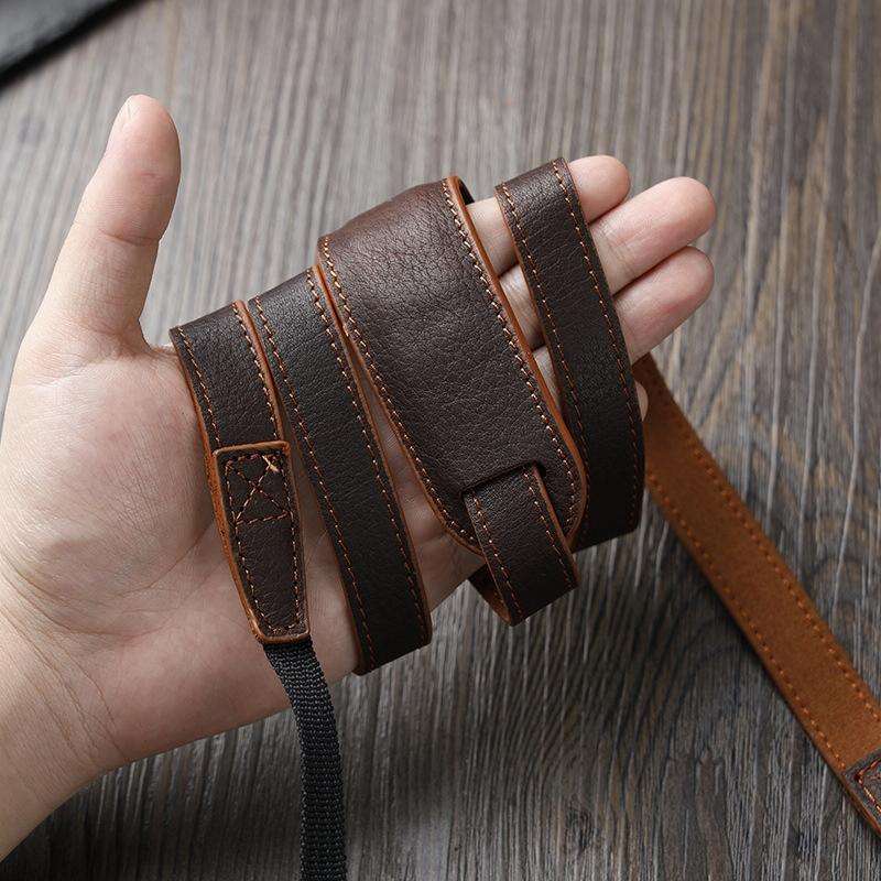 Outdoor Photography Cowhide Leather Camera Shoulder Hanging Neck Winding Strap, Spec: Top-layer (...