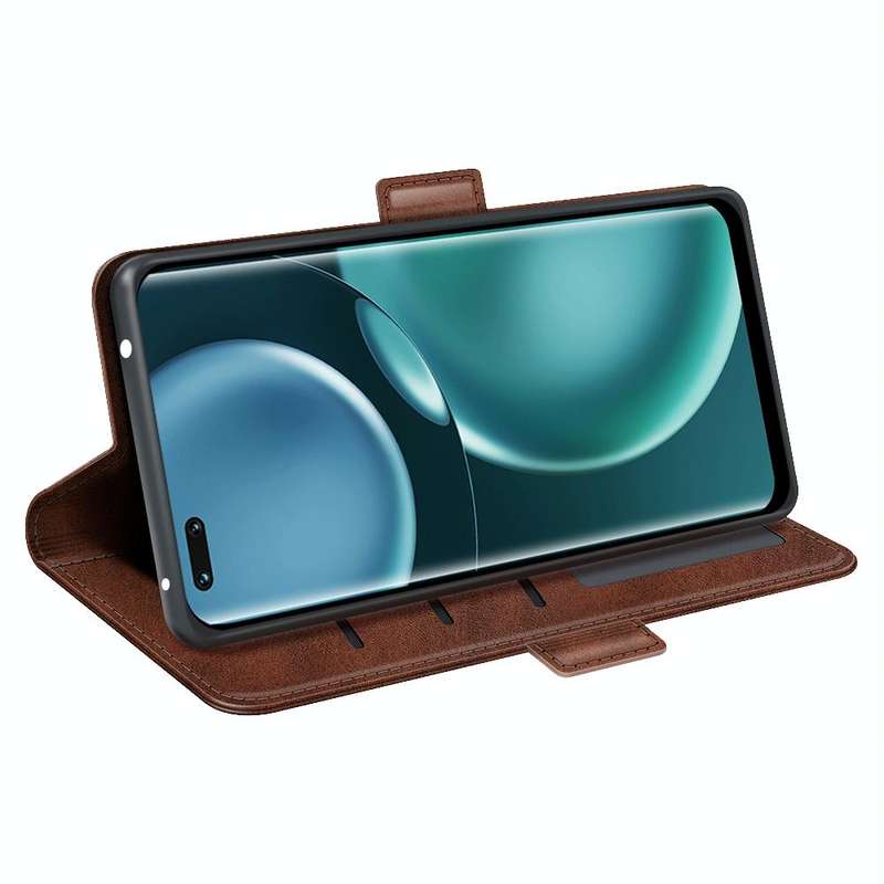 For Honor Magic4 Pro Dual-side Magnetic Buckle Flip Leather Phone Case(Brown)