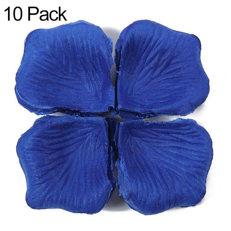 1000pcs / 10 Pack Artificial Wedding Rose Petals Flowers Wedding Decorations(Dark Blue)