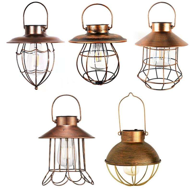 Outdoor Solar Waterproof Wrought Iron LED Hanging Light(Petals)