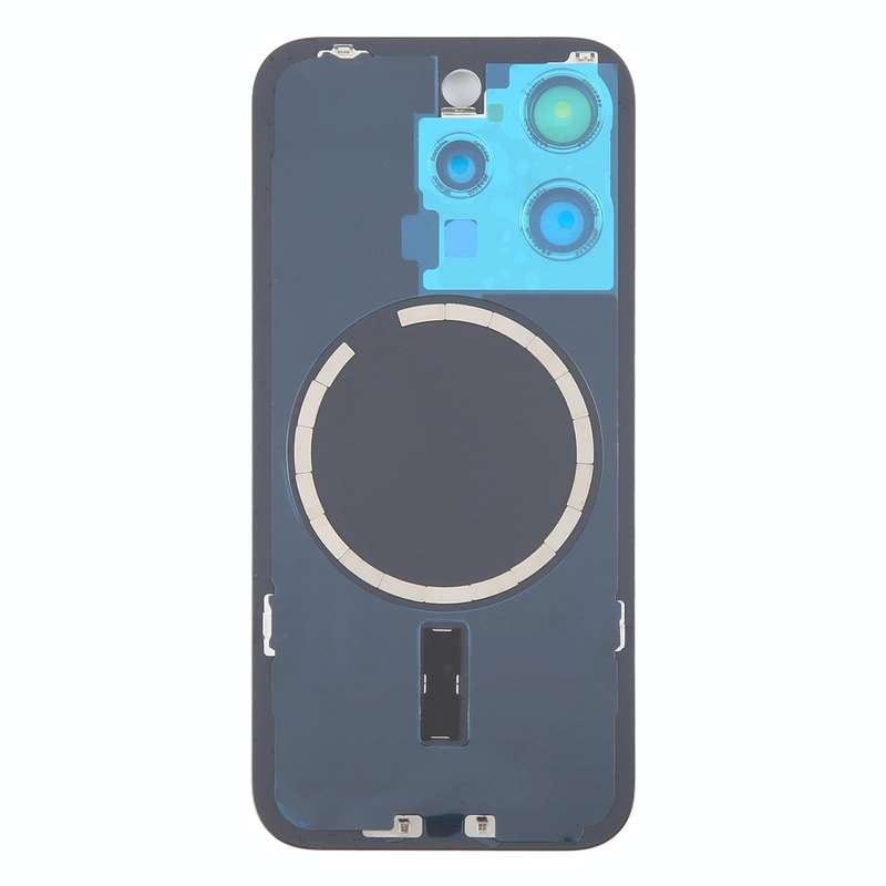 For iPhone 15 Pro Battery Back Cover with Camera Lens Cover + MagSafe Magnet(White)