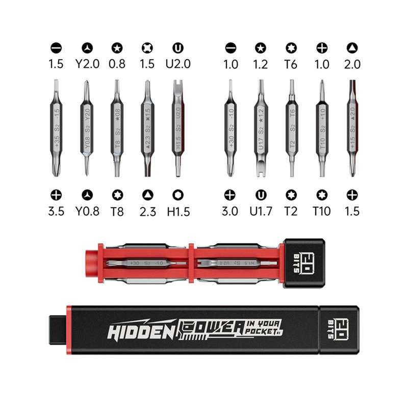 JAKEMY JM-8195 21 in 1 S-2 Bits Square Handle Design Screwdirver(Black)