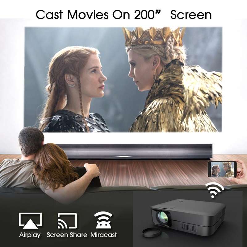 WEJOY L9 1920x1080P 400 ANSI Lumens Portable Home Theater LED HD Digital Projector, Android 6.0, ...