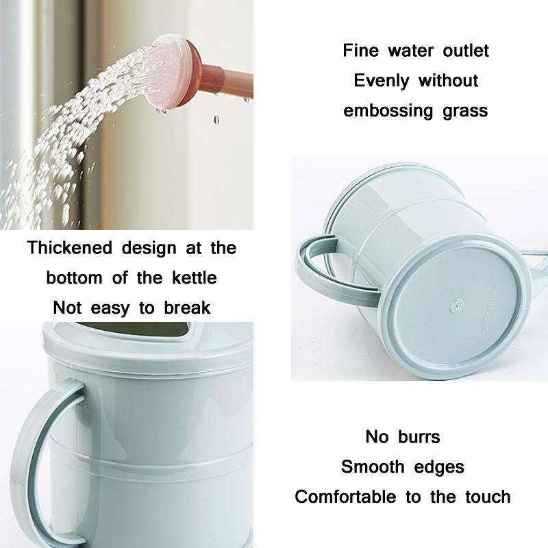 Home Gardening Watering Flowers Plastic Long Mouth Kettle(1.5L Beige)