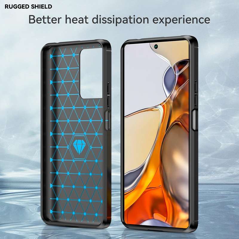 For Xiaomi 11T Pro Carbon Fiber Brushed Texture TPU Case(Black)