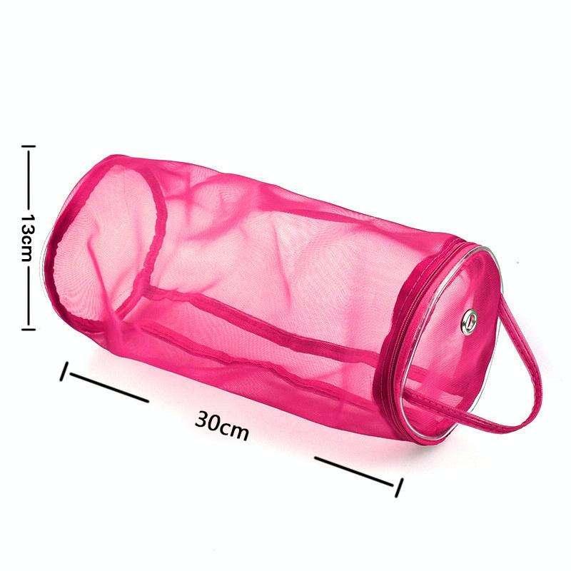 Mesh Bag DIY Hand Weaving Tools Yarn Storage Knitting Bag Organizer Hollow Yarn Bag(Big Rose Red)