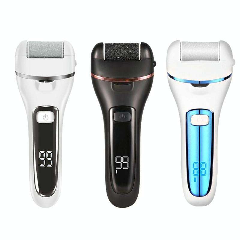 Electric Foot Grinder Digital Display Rechargeable Pedicure Peeling, Color: 10-piece Set Royal Blue