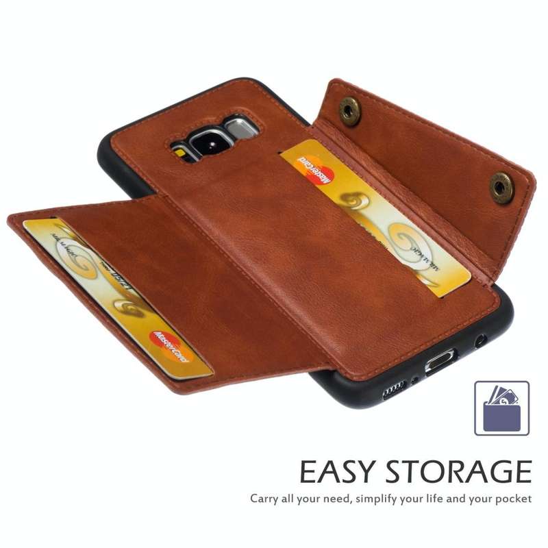Leather Protective Case For Galaxy S8(Brown)