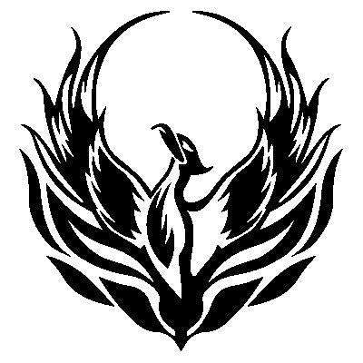 4 PCS Car Personality Decals Electric Car Stickers Decoration Fire Phoenix Totem(Black)