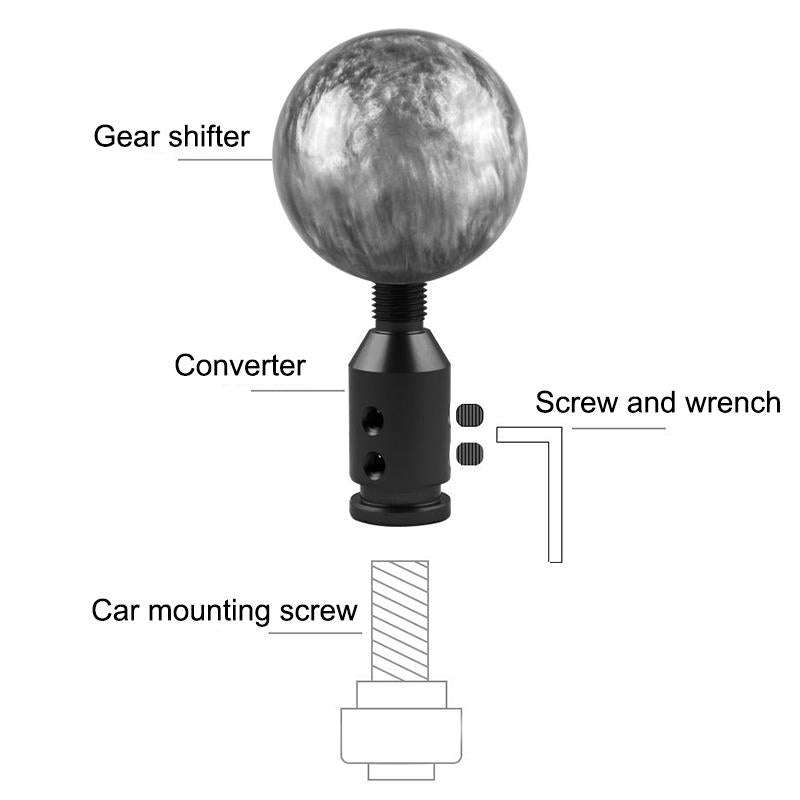 Car Threaded Shifter Gear Shift Knob Adapter 12 x 1.25 (Blue)