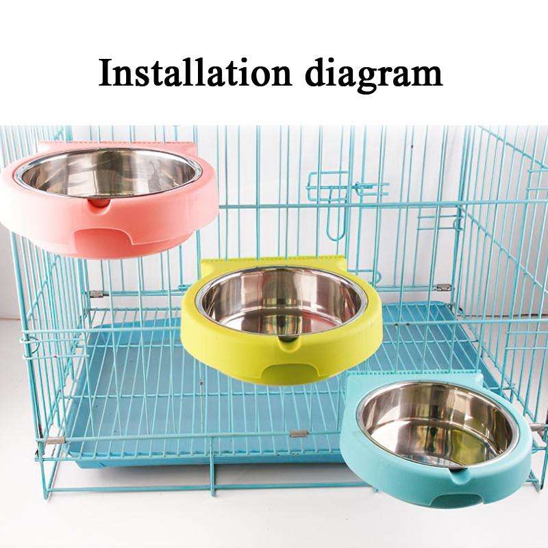 Stainless Steel Pet Bowl Hanging Bowl Anti-Overturning Dog Cat Bowl Feeder, Specification: Small ...