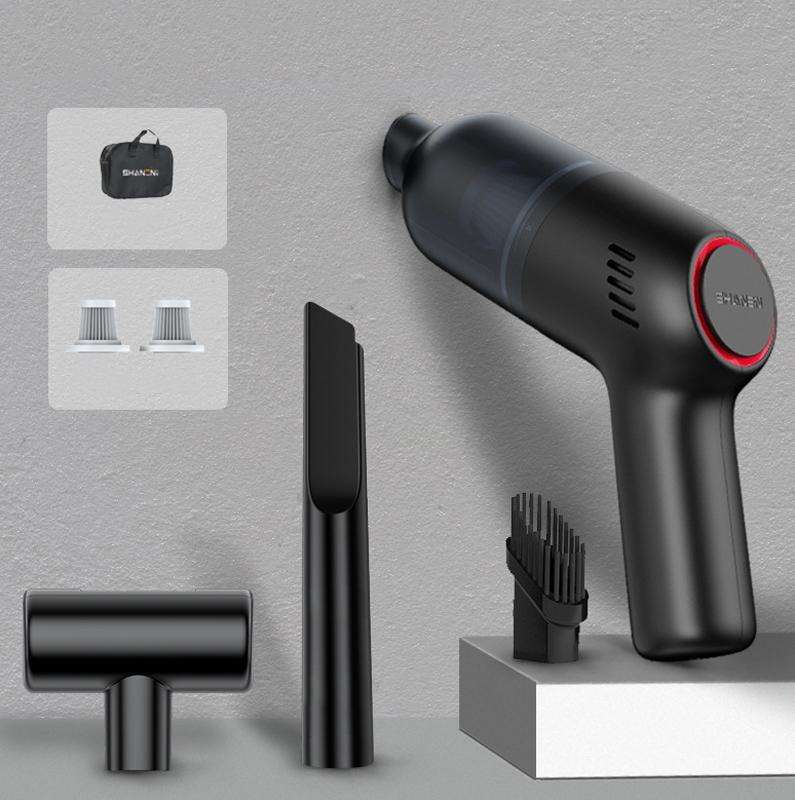 SHANEN 120W 8000Pa Car Vacuum Cleaner Car Wireless Charging High-Power Powerful Mini Handheld Vac...