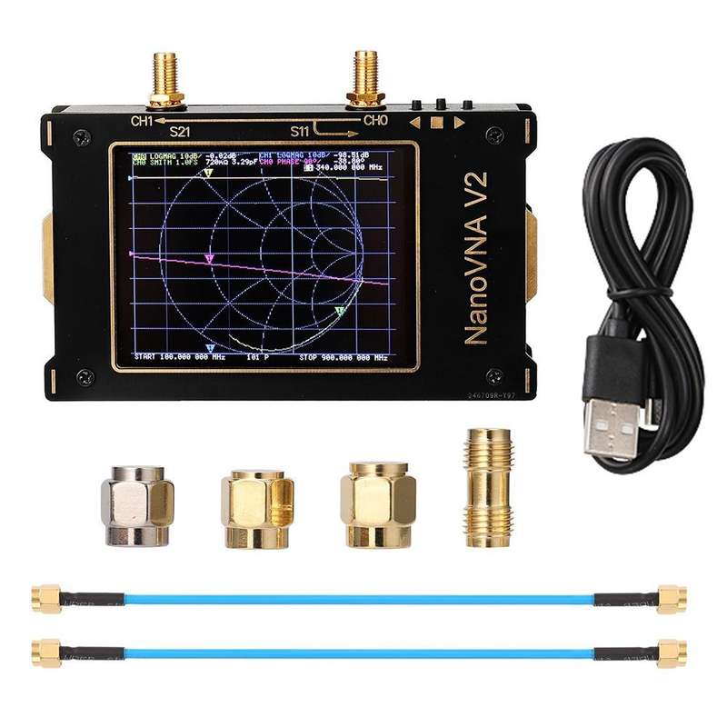3.2 inch 3G S-A-A-2 NanoVNA V2 Vector Network Analyzer Digital Nano VNA Tester MF HF VHF UHF USB ...