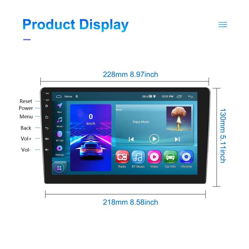 A3195 9 Inch Car Android Large Screen Navigation Central Control Screen 2+32G Player with CarPlay...