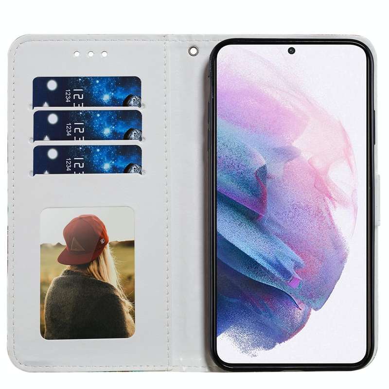 For Samsung Galaxy S21 5G Painted Pattern Horizontal Flip Leather Case with Holder & Card Slots &...