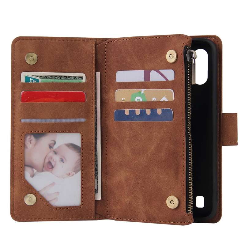For Galaxy A01 Multifunctional Horizontal Flip Leather Case, with Card Slot & Holder & Zipper Wal...