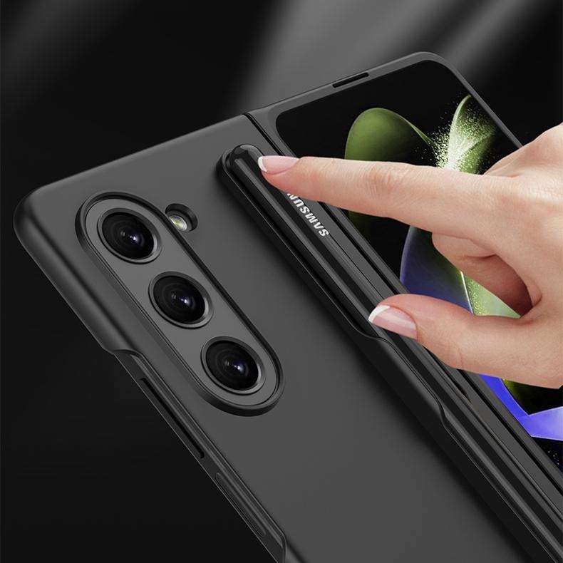 For Samsung Galaxy Z Fold5 GKK Ultra-thin Full Coverage Phone Flip Case with Pen Slot(Silver)