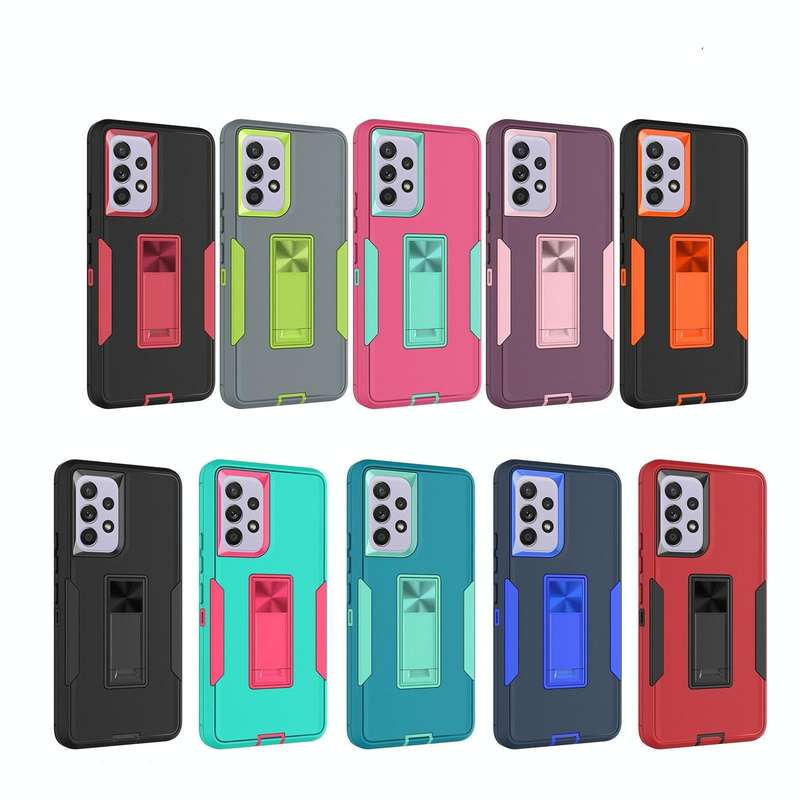 For Samsung Galaxy A53 5G Magnetic Holder Phone Case(Black + Orange)