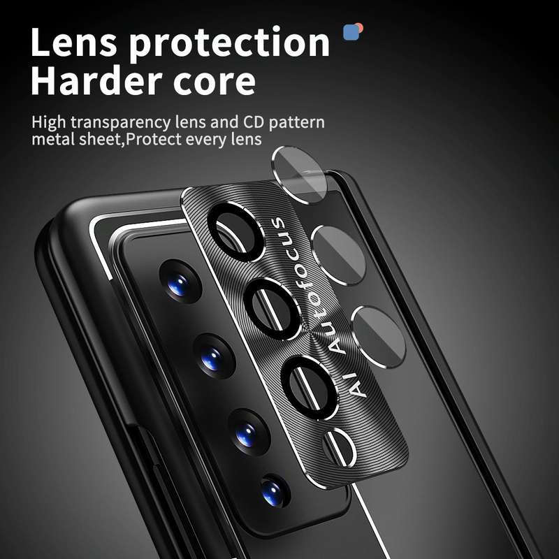 For Samsung Galaxy Z Fold4 Aluminum Alloy Double Hinge Shockproof Phone Protective Case(Black)