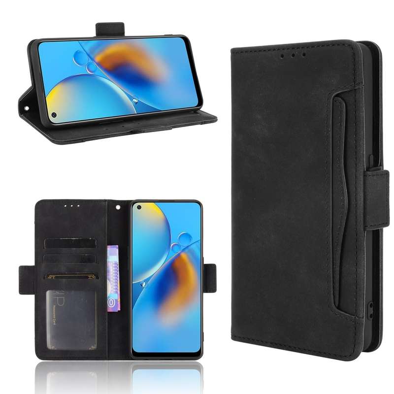 For OPPO A74 4G / F19 4G Skin Feel Calf Pattern Horizontal Flip Leather Case with Holder & Card S...