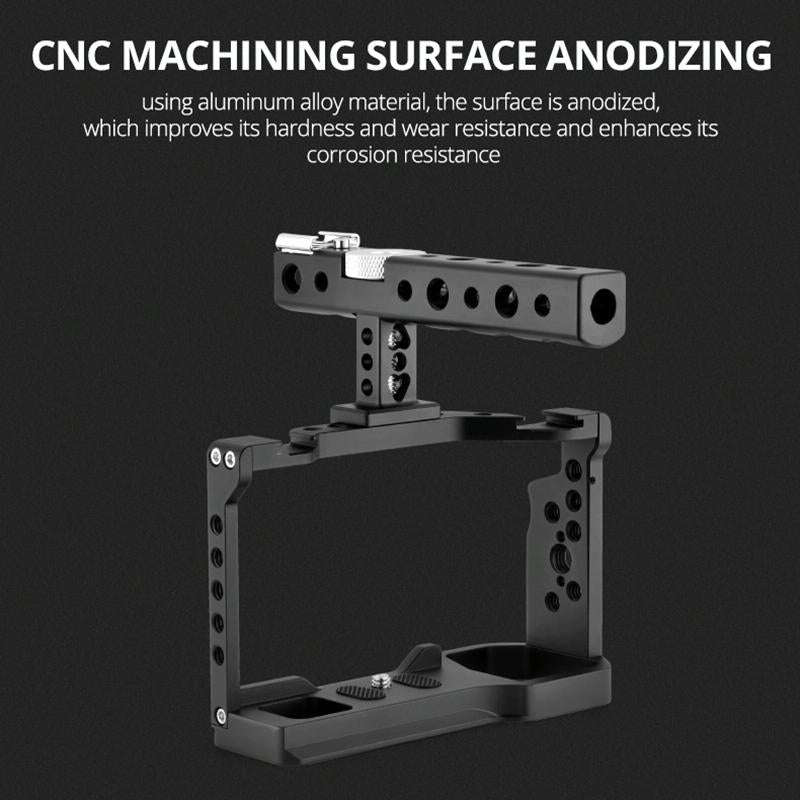 YELANGU C24 Video Camera Cage Stabilizer Kit with Handle for Sony Alpha 7C / A7C / ILCE-7C (Black)
