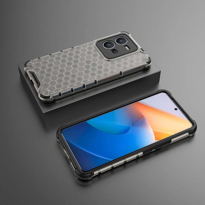 For vivo V25 5G / X80 Lite 5G Honeycomb Phone Case(Black)