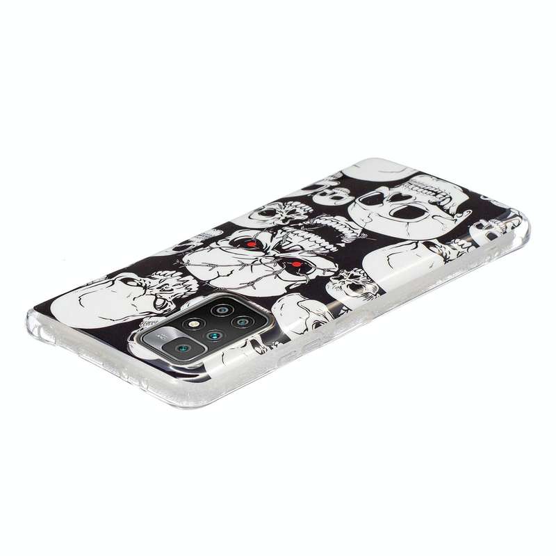 For Xiaomi Redmi 10 Luminous TPU Protective Phone Case(Skull)