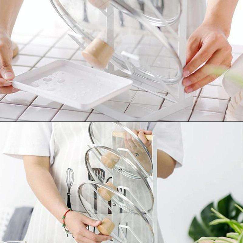 Iron Three-Layer Pot Cover Rack Storage Drain Rack