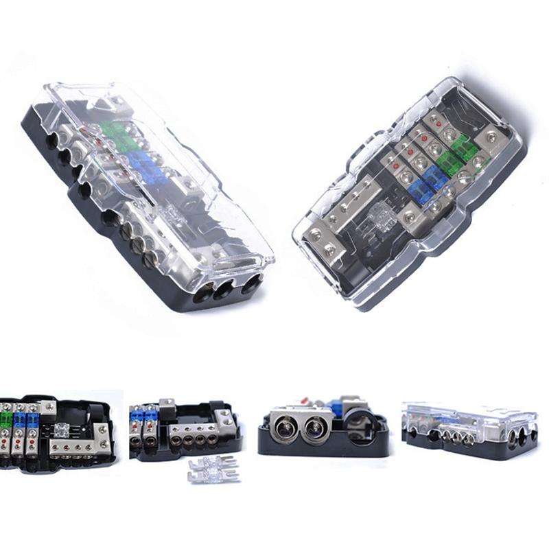 Car Audio Stereo Distribution Block Ground Mini ANL Fuse Block 4 Way Fuse Block 30A 60A 80Amp wit...