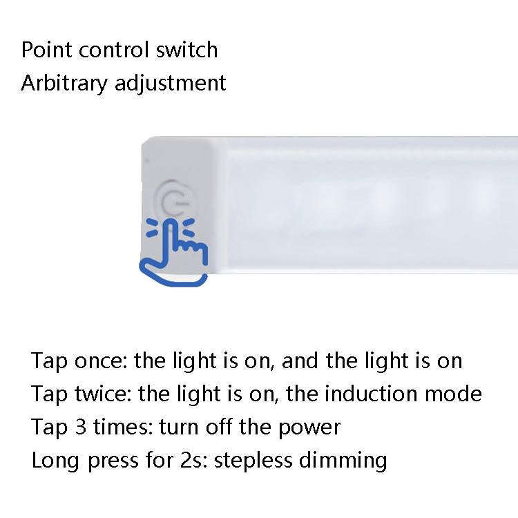 LED Human Body Induction Lamp Long Strip Charging Cabinet Lamp Strip, Size: 10cm(Silver and Warm ...
