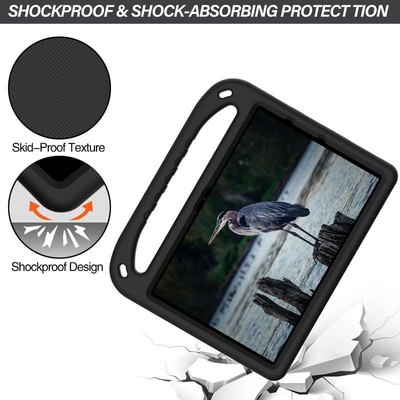 For Amazon Fire HD 10 2021 Handle Portable EVA Shockproof Anti Falling Protective Case with Trian...