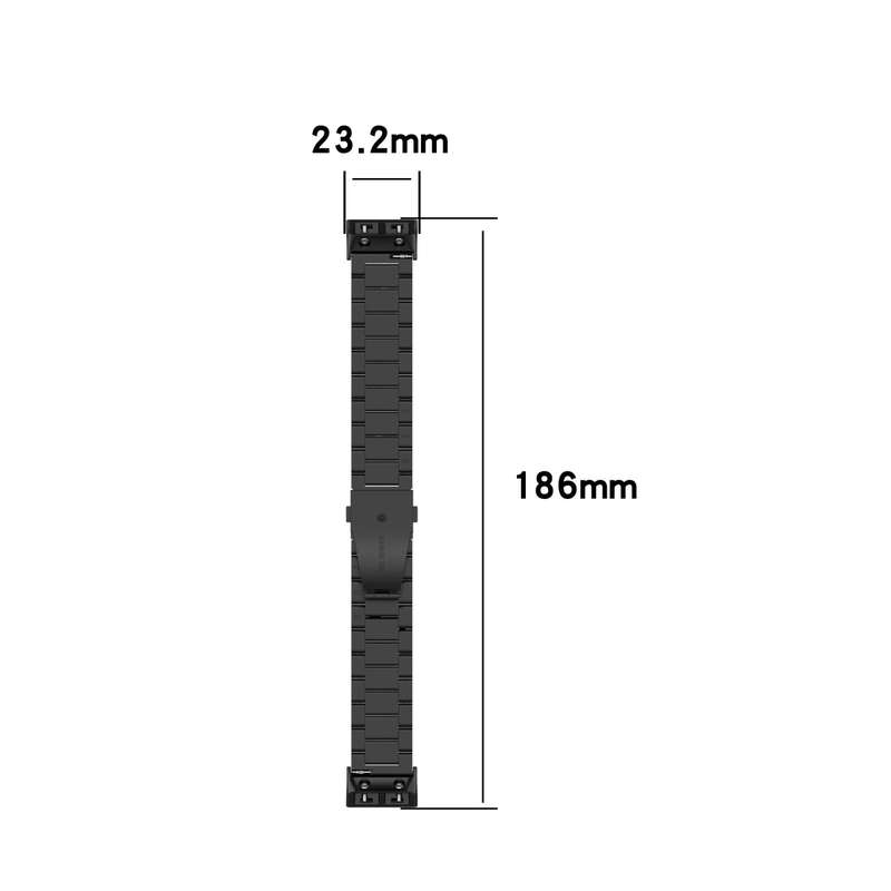 For Garmin Forerunner 35 / 30 Universal Three Beads Stainless Steel Watch Band(Black)