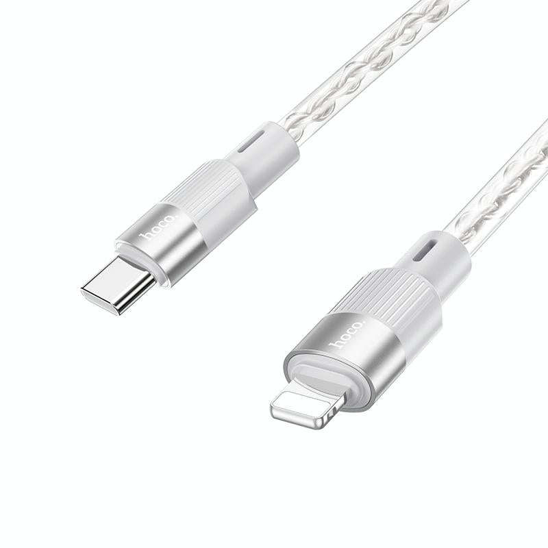 hoco X99 Crystal Junction PD 20W USB-C / Type-C to 8 Pin Silicone Charging Data Cable, Length:1m(...