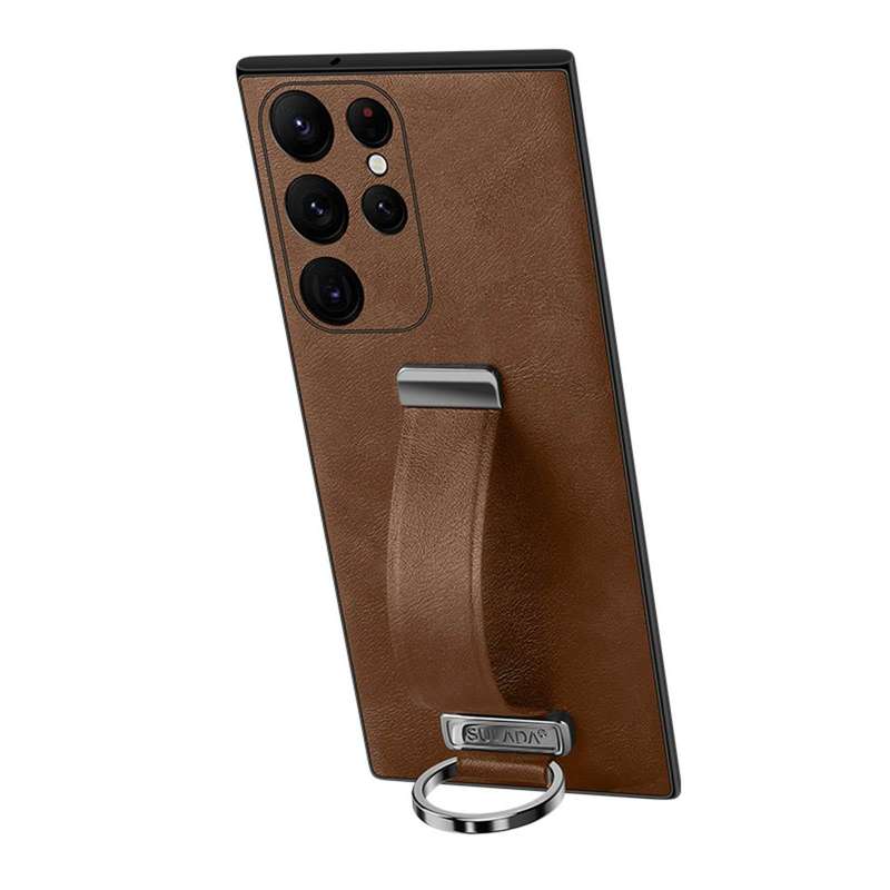 For Samsung Galaxy S22 Ultra 5G SULADA Cool Series PC + Leather Texture Skin Feel Shockproof Phon...
