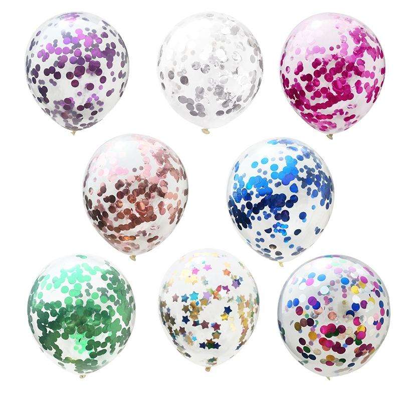 10 PCS 12 Inch Confetti Balloons Wedding Decoration Happy Birthday Party Latex Balloon(Rose Gold)