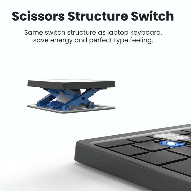 KF8700 78 Keys Hidden Touchpad Portable Tablet Computer Wireless Bluetooth Keypad With PU Leather...