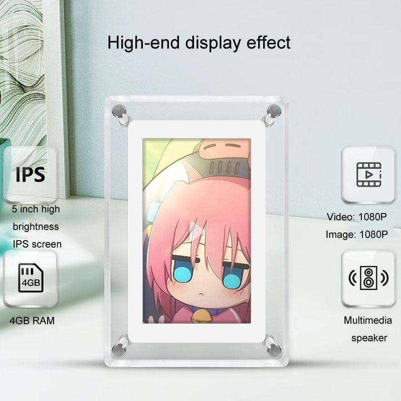 5 Inch HD Digital Photo Frame Crystal Advertising Player 1080P Motion Video Picture Display Playe...